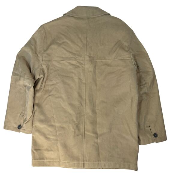 Men's 42R Barcelino SF Tan Car Coat Made in Germany Zip Pockets Cotton S/Med - Picture 6 of 15